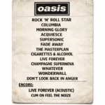 oasis setlist
