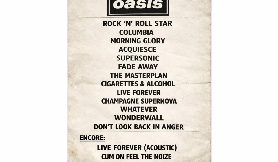 oasis setlist